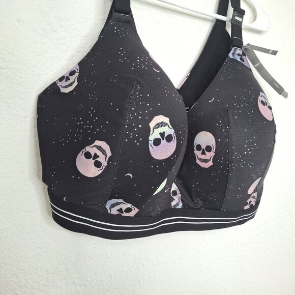 Torrid Active Skulls Sport Bra Sz 44DDD Lightly Padded Adjustable Straps Sports - Picture 7 of 16